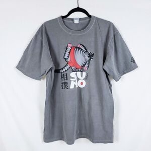 Vintage Crazy Shirts B. Kliban Cat Shirt Sumo Mens L Gray Short Sleeve